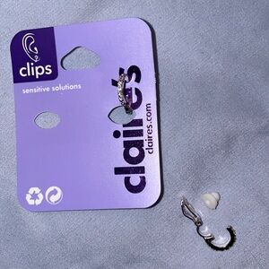 Claire’s clip on hoop rhinestone earrings navel belly piercing